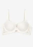 Biustonosze - Biały Koronkowy Biustonosz Typu Push Up z Regulowanymi Odpinanymi Ramiączkami Ilathwen - miniaturka - grafika 1