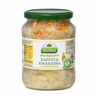 Eko Wital Kapusta kwaszona z marchewką BIO 680g/500g EkoWital - Zdrowa żywność - miniaturka - grafika 1