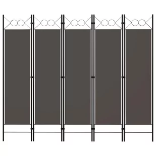 Parawan 5-panelowy, antracytowy, 200 x 180 cm - Parawany - miniaturka - grafika 1