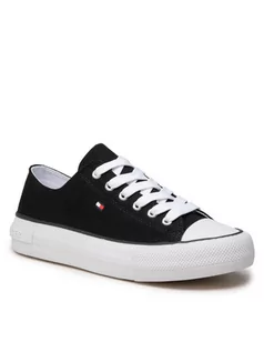 Buty dla chłopców - Tommy Hilfiger Trampki Low Cut Lace-Up Sneaker T3A4-32118-0890 S Czarny - grafika 1