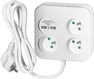 Przedłużacze i rozgałęźniki - Orno Kwadratowa listwa zasilająca z ładowarką USB 3x2P+Z, 2xUSB-A, kabel 3x1,0mm2, 1,4m - miniaturka - grafika 1