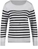 Swetry damskie - Gerry Weber Damski sweter z kamyczkami podkreślający figurę sweter, szary/czarny., 44 - miniaturka - grafika 1