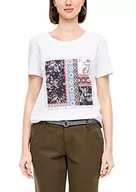 Koszulki i topy damskie - s.Oliver T-shirt damski, Biały placed wielokolorowy nadruk, 36 - miniaturka - grafika 1