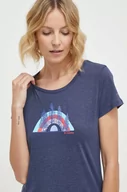 Koszulki sportowe damskie - Columbia t-shirt damski kolor niebieski - miniaturka - grafika 1