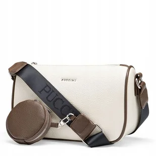 Torebka Damska Listonoszka Z Saszetką PUCCINI Beżowa Na Pasku BML066M-6B - Torebki damskie - miniaturka - grafika 1