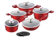 Zestawy garnków i patelni - Zestaw garnków EDENBERG EB-5614 , czerwony, 12 elementów - miniaturka - grafika 1