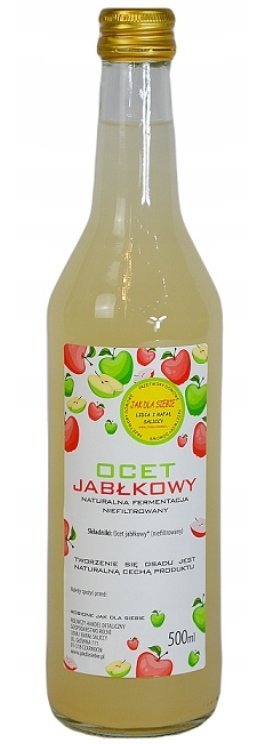 Ocet jabłkowy 500ml niepasteryzowany, niefiltrowany JAK DLA SIEBIE