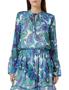 Vila Damska bluzka z nadrukiem Vifalia Fine L/S Top/Su, Lapis Blue/Aop: fine, 34 - Bluzki damskie - miniaturka - grafika 1