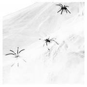 Halloween - Ozdoba na Halloween pajęczyna z 2 pająkami dekoracja sieć pajęcza 3,5 m - miniaturka - grafika 1