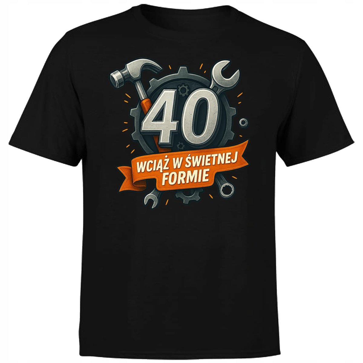 KOSZULKA MĘSKA Z NADRUKIEM 40 LAT WCIĄŻ W ŚWIETNEJ FORMIE PREZENT 4XL