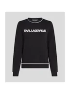 Bluzy damskie - KARL LAGERFELD Bluza A2W20066 Czarny Regular Fit - miniaturka - grafika 1