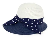 Czapki damskie - Kapelusz Damski Słomkowy Plażowy Letni Z Kokardą Elegancki Retro Regulowany - miniaturka - grafika 1