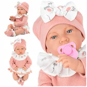 Lalki dla dziewczynek - Lalka Bobas Duża Interaktywna Realistyczna Smoczek Kinderplay Mówi 41CM - miniaturka - grafika 1