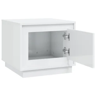 Stolik kawowy, biały o wysokim połysku, 51x50x44 cm Lumarko! - Ławy i stoliki kawowe - miniaturka - grafika 7