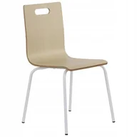 Fotele i krzesła biurowe - Krzesło Do Restauracji Laminowane Werdi A Biały/naturalny Solidne - miniaturka - grafika 1