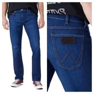 Spodnie męskie - Spodnie Jeansowe Męskie Wrangler Greensboro Straight Niebieskie W36 L34 - miniaturka - grafika 1