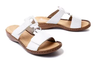 RIEKER 608P9-80 white, klapki damskie - Rieker - Klapki i japonki damskie - miniaturka - grafika 1