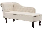 Szezlongi - Biały szezlong w stylu chesterfield P2-L06 - miniaturka - grafika 1