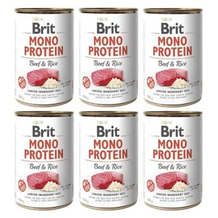 Brit Mono Protein z wołowiną i ryżem 6 x 400 g - Mokra karma dla psów - miniaturka - grafika 1