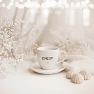 Filiżanki - Filiżanka 100 ml espresso ze spodkiem - Espresso ZŁOTE SERCE - miniaturka - grafika 1