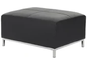 Fotele i krzesła ogrodowe - Otomana Skórzana Czarna Oslo - miniaturka - grafika 1
