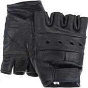 Rękawiczki rowerowe - Rękawice Rękawiczki Bez Palców Skórzane Longhorn na Rower - Czarne M - miniaturka - grafika 1