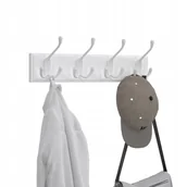 Wieszaki i stojaki - Skandynawski biały wieszak ścienny na ubrania czapki z potrójnymi haczykami - miniaturka - grafika 1