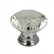 Meble modułowe i akcesoria - Gałka meblowa okrągła Diament srebrna gałki do szuflad glamour - miniaturka - grafika 1