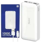 Powerbanki - Powerbank XIAOMI Redmi 10000mAh 10W Fast Charge - biały SZYBKIE ŁADOWANIE - miniaturka - grafika 1