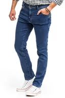 Spodnie męskie - Wrangler Texas Slim Męskie Spodnie Jeansowe Crazy Game W12Soar26-W36 L32 - miniaturka - grafika 1