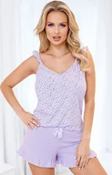 Piżamy damskie - Bawełniana piżama damska na ramiączka Fiorella, Kolor fioletowy-wzór, Rozmiar S, Donna - Primodo.com - miniaturka - grafika 1