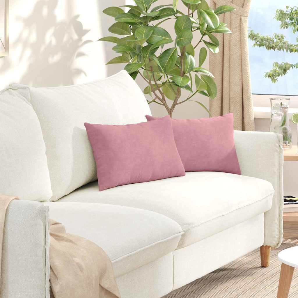 vidaXL vidaXL Poduszki na sofę 2 pcs Różowy 50 x 30 cm Tkanina sztruksowa
