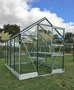 VITAVIA szklarnia ogrodowa Apollo 7500, srebrna - (7,5 m2; 1,95 x 3,83 m) + baza - Szklarnie ogrodowe - miniaturka - grafika 5