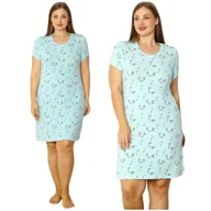 Bielizna nocna - KOSZULA NOCNA DAMSKA MORELLA Z WISKOZY WISKOZA KRÓTKI RĘKAW LETNIA KRÓTKA NA LATO KOBIECA 4XL - miniaturka - grafika 1