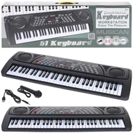 Instrumenty muzyczne dla dzieci - Keyboard Pianinko Ograny dla Dzieci z Mikrofonem Instrument Muzyczny 63 cm - miniaturka - grafika 1