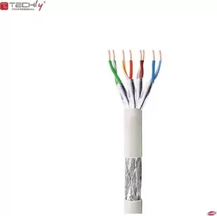 Techly Kabel Skrętka TechlyPro S/FTP Cat.6 Drut 305m CCA szary ITP9-RIS-0305 - Kable miedziane - miniaturka - grafika 1