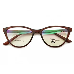 OPRAWKI OKULAROWE pod Korekcję KOCIE OKO Damskie ST2941 brązowe - Okulary sportowe - miniaturka - grafika 1