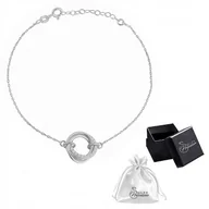 Bransoletki - Bransoletka srebrna pr. 925 Rodowana Celebrytka Kółka z Cyrkoniami Prezent - miniaturka - grafika 1