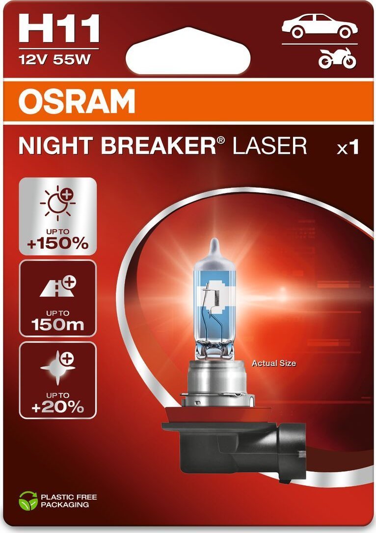 Osram CAR LIGHT 55W12V PGJ19-2 10XBLI1 H11