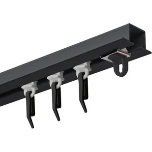 Szyna sufitowa DECASTYL MS Zero z agrafkami pojedynczy 200 cm Czarny - Karnisze - miniaturka - grafika 1