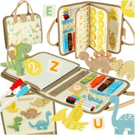 Tablice dla dzieci - Tablica manipulacyjna sensoryczna montessori walizka dinozaury Kik Sp. z o. o. Sp. k. - miniaturka - grafika 1