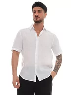 Koszule męskie - BOSS Casualowa męska koszula z krótkim rękawem Rash, White100, XL - miniaturka - grafika 1