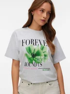 Koszulki i topy damskie - Vero Moda Koszulka w kolorze jasnoszarym - miniaturka - grafika 1