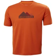 Koszulki sportowe męskie - Męska Koszulka z krótkim rękawem HELLY HANSEN HH TECH GRAPHIC T-SHIRT 63088_300 – Pomarańczowy - miniaturka - grafika 1