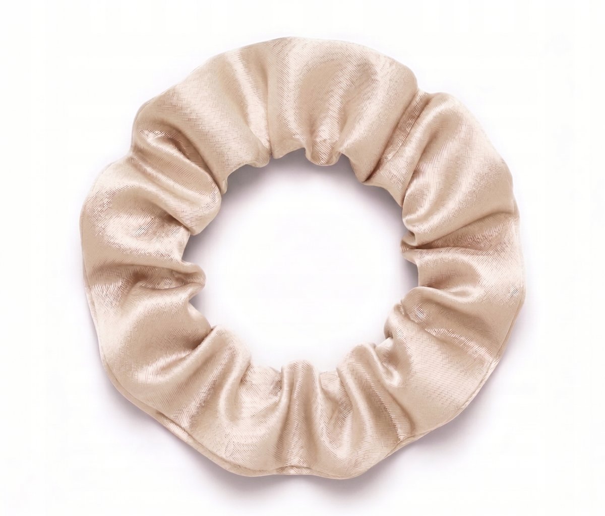 Jedwabna gumka do włosów scrunchie mulberry 6A beżowa S premium 2cm
