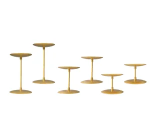 Świeczniki metalowe złote zestaw 6 szt podstawki pod świece - Świeczniki - miniaturka - grafika 1