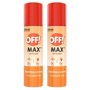 SC Johnson Mocny repelent w aerozolu odstraszający komary i kleszcze Max 2x100 ml OFF! - Zwalczanie i odstraszanie szkodników - miniaturka - grafika 1