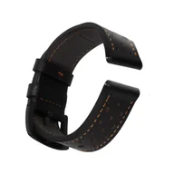 Akcesoria do smartwatchy - Bransoletka do zegarka Galaxy Watch 4 Regulowany skórzany pasek z czarną klamrą - miniaturka - grafika 1