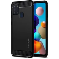 Etui i futerały do telefonów - Spigen Etui Rugged Armor Galaxy A21s czarne 8809685629269 - miniaturka - grafika 1
