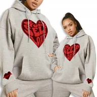 Bluzy damskie - Bluza Kangurek Szara Damska More Self Love Wz Xxl - miniaturka - grafika 1